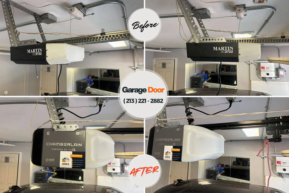 Before and after: garage door repair Annandale, NJ